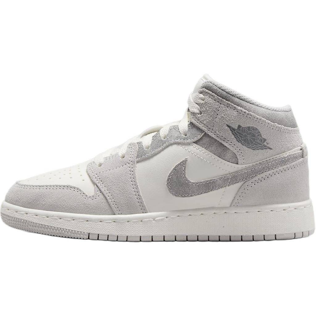 Air Jordan 1 Mid SE GS Neutrální šedá Plachetnicová Dětské tenisky Kouřově šedá FQ8088-002