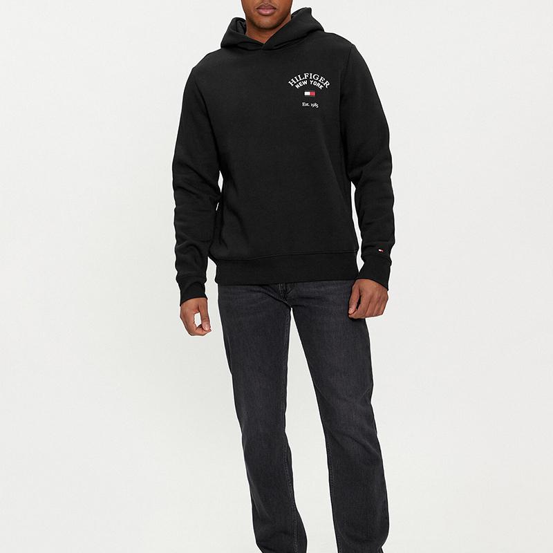 Tommy Hilfiger Men' Black Kangaroo Sweatshirt Mw0Mw33641-Bds