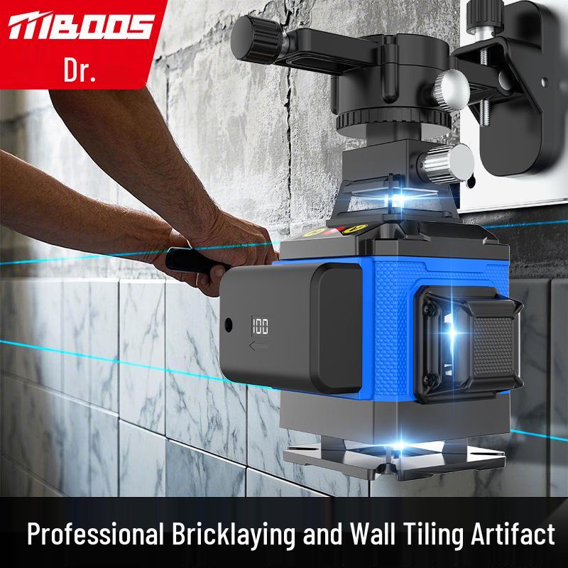 Mu Bo Shi High Precision Laser Level for Builders and Tilers - Strong Light, Fine Lines, Outdoor Use