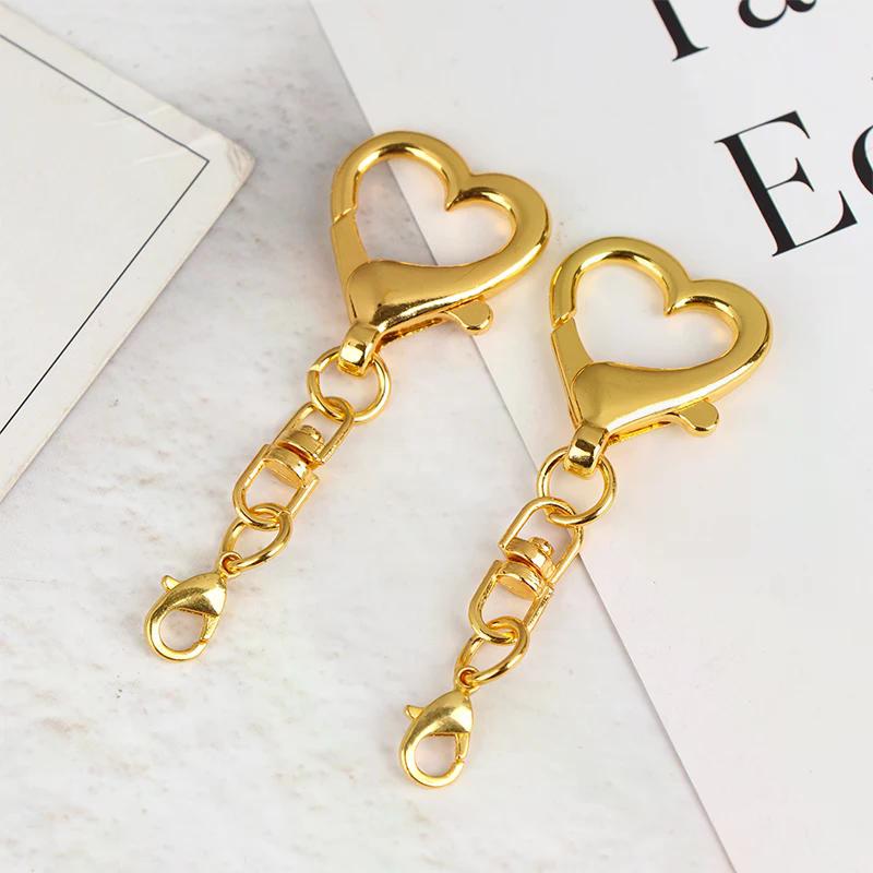 5/10Pcs Heart Lobster Clasp Chain Connector For DIY Jewelry Making Findings Key Chain Accessories