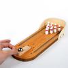 1 PC Mini Jogo de Boliche de Mesa de Madeira Conjunto de Brinquedos Divertido Jogo de Mesa Interativo para Pais e Filhos Brinquedo de Desenvolvimento de Boliche