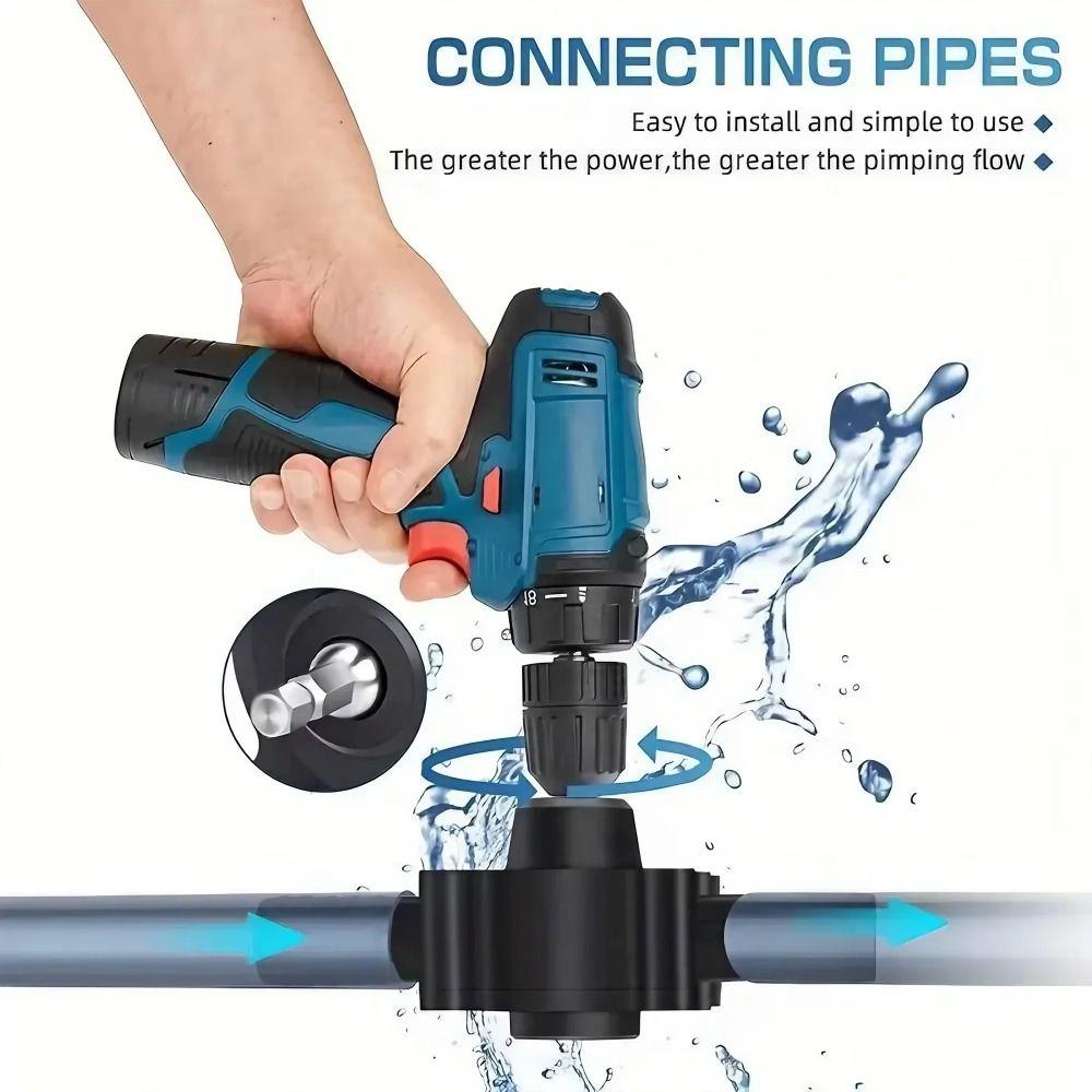 Small Electric Drill Pump Self-priming Heavy Duty Liquid Transfer Pump Round Shank Portable Self Suction Centrifugal Pump Fluid