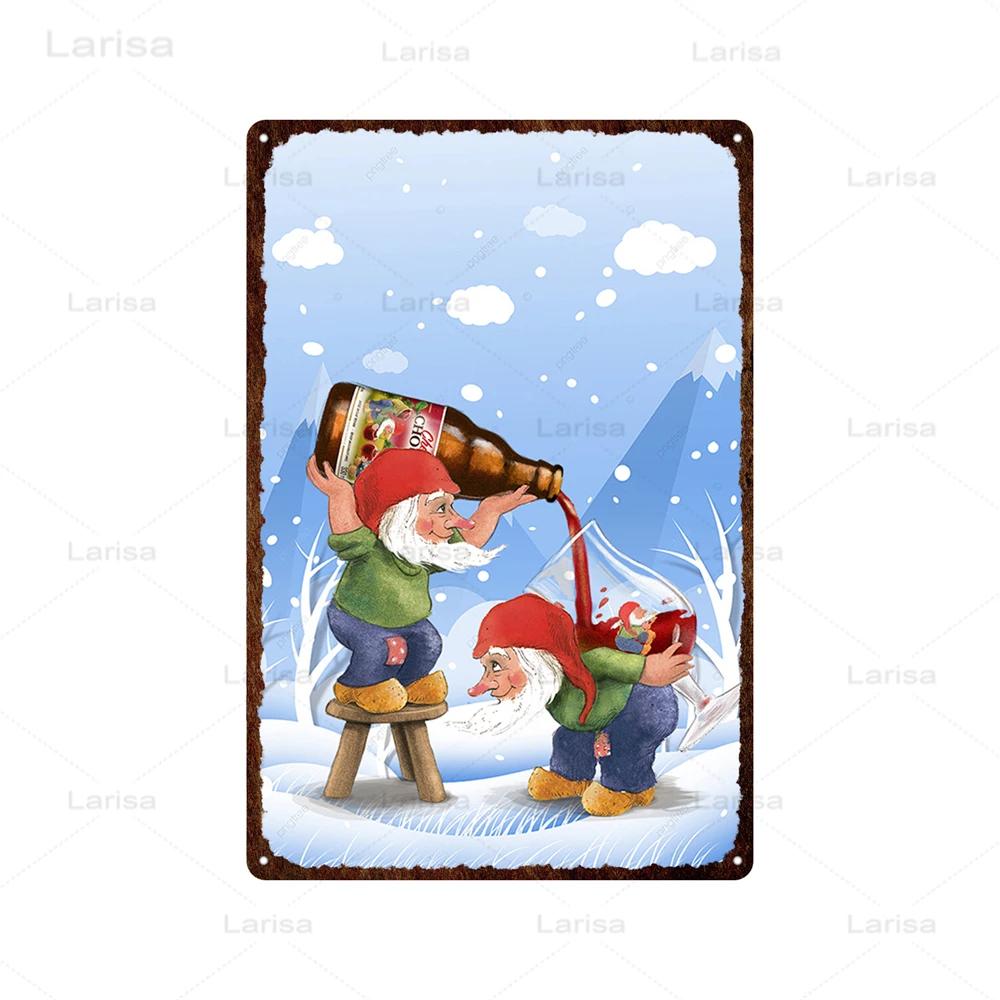 Christmas Vintage Tin Sign Santa Claus Plaque Metal Retro Plate Poster for Club Living Room Kitchen Home Wall Art Decoration