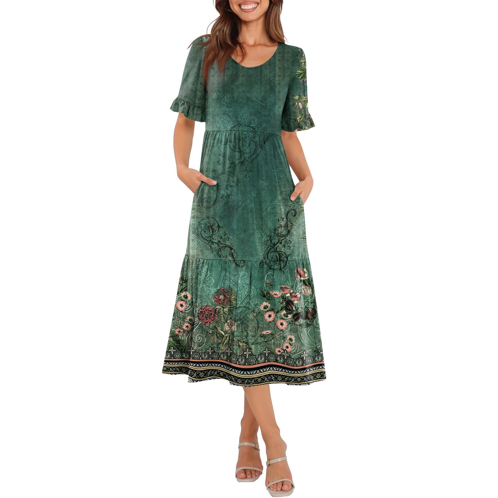 

Женские летние платья Свободные юбки Повседневные платья S