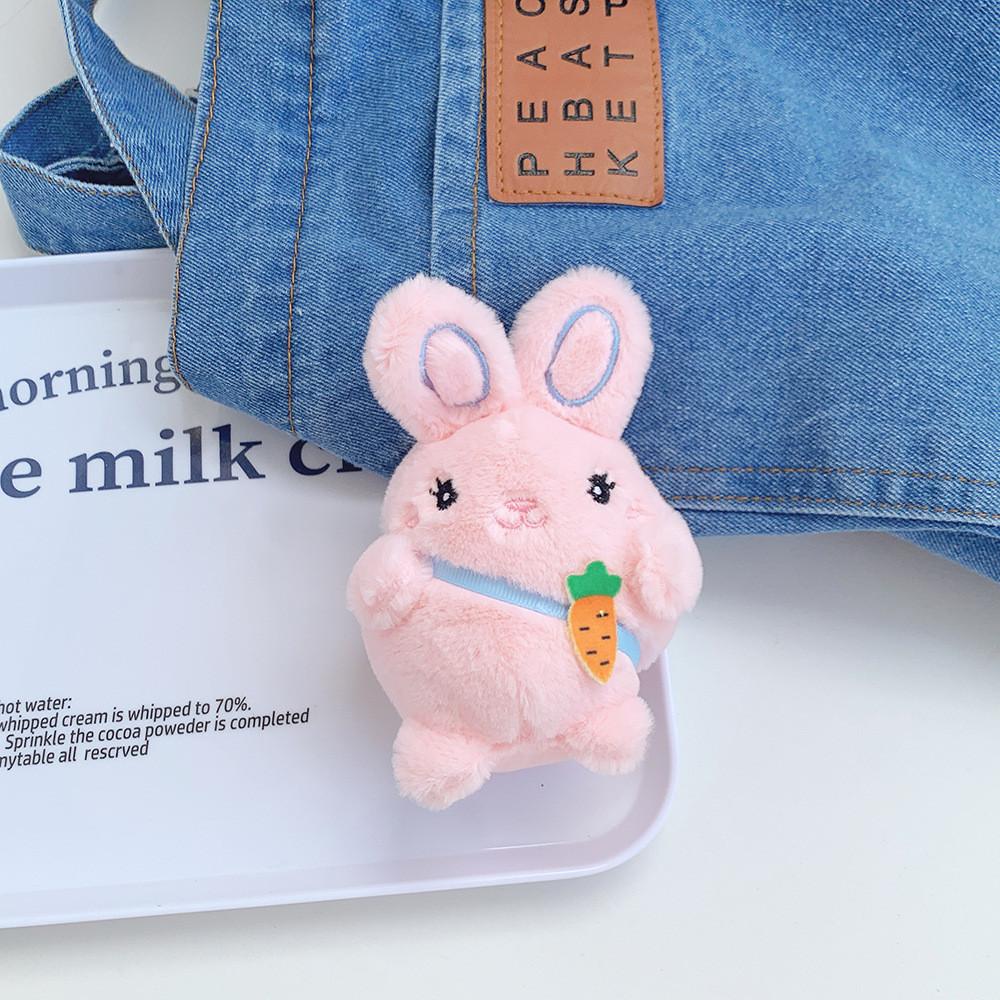 Очаровательная Розовая Плюшевая Игрушка-Зайчик Брелок Мягкая и Уютная Шарм для Рюкзака Подарок Carrot