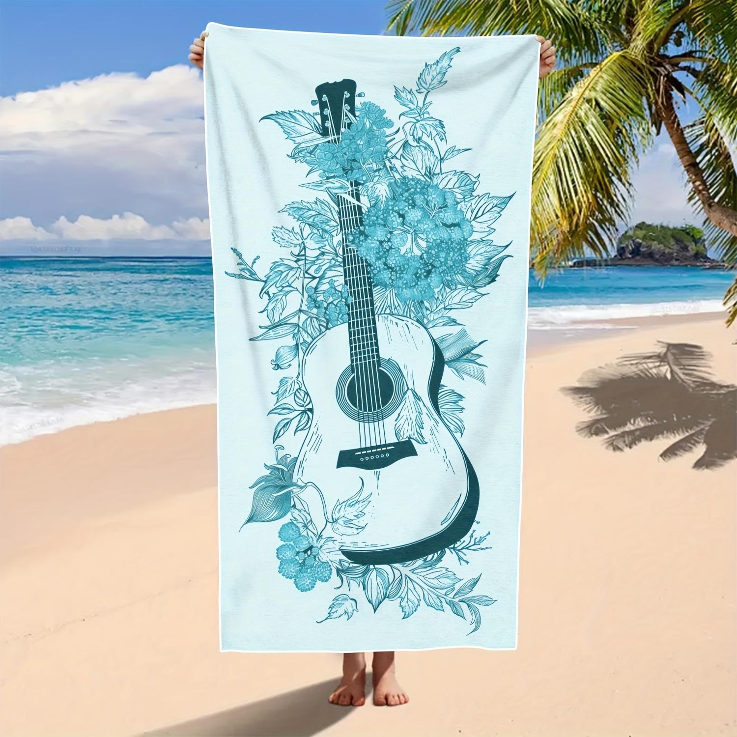 

Guitar Pattern Quick Dry Comfort Towel, Ideal for Outdoor Travel Camping Holiday Pool Yoga Beach Must Have W40*H60(CM)