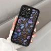 Blue and Purple Floral Pattern Phone Case for IPhone 14 15 16 Plus 13 12 11 16 Pro Max 12 Mini XS Max TPU Protect Cover