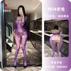Women Plus Size Sexy Perspective Hollow Out One Piece Lingerie Set With Open Crotch Stockings