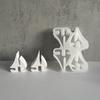 DIY 4 Sailboat Plug-in Candlestick Decoration Silicone Mold Handmade Boat Plaster Drop Glue Mold Home Tabletop Decoration Gift