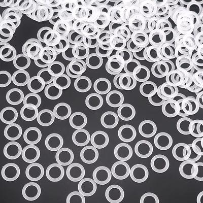 Handmade Crafts Plastic Crochet Loop Rings Clear Semitransparent Rubber O-Ring 2cm Round Crochet Knitted Ring Crafting Supplies