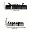 Black Metal Basketball Medal Hanger for Athletes Modern Home Decor