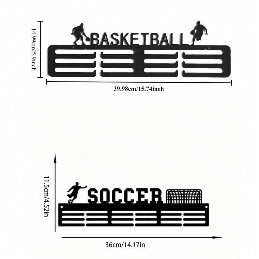 Black Metal Basketball Medal Hanger for Athletes Modern Home Decor