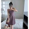 2026 New Korean Version Base A-line Waist Cinching Casual Temperament Skirt, Simple Sleeveless Camisole Dress for Women