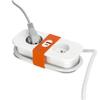 Extension Cord, 2 Sockets, 230V + USB, 1.4m, Grounded, 3x1.5mm Cable, White