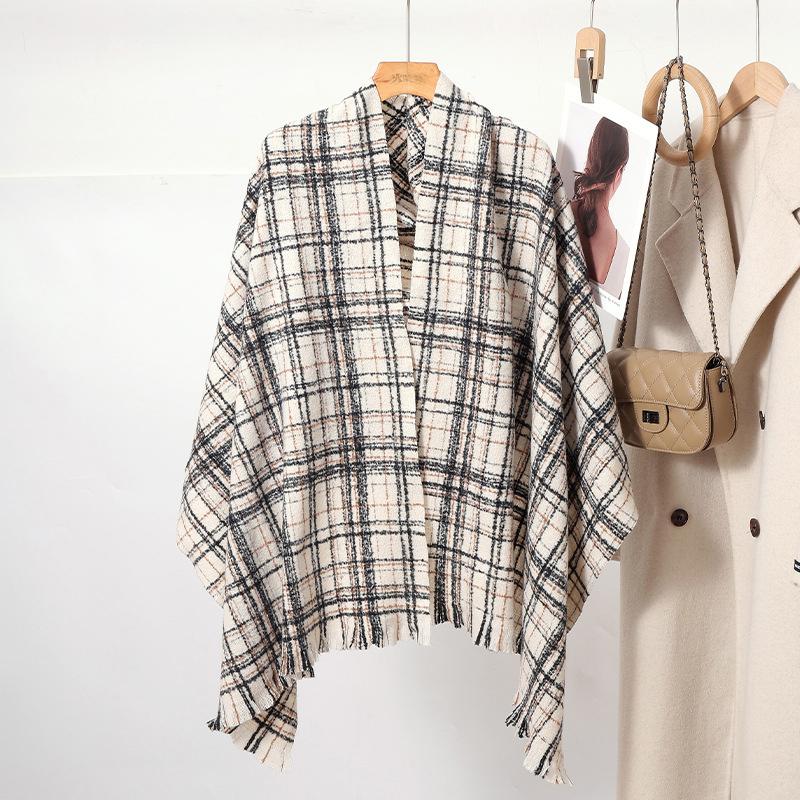 Women Winter Vintage Knitted Scarf Headscarf Ladies Men Casual Preppy Plaid Warm Scarve Mujer Male Foulard Wrap Shawl New Unisex