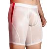 Mens Sheer Bermuda Shorts Bulge Pouch Contrast Trim Stretchy Fitness Nightwear Loungewear