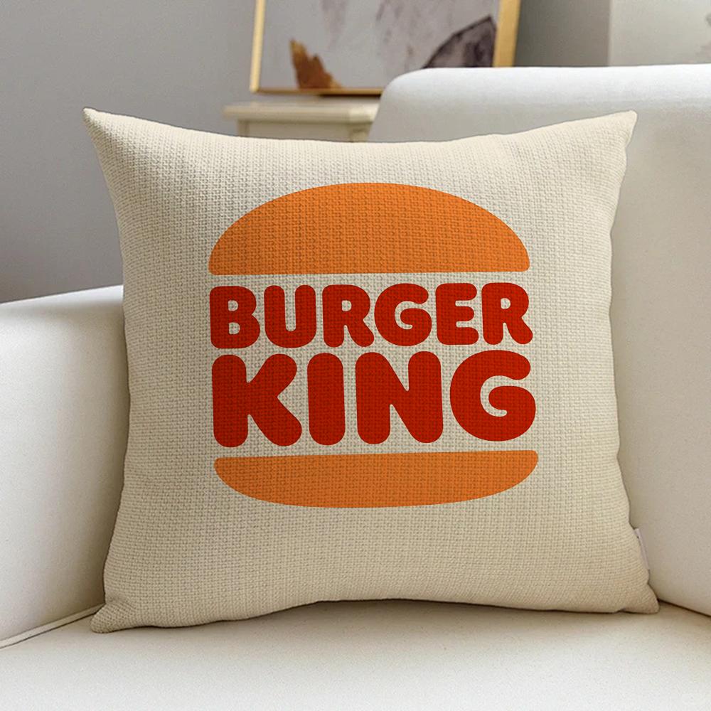 Cushion Cover Cushion Cover Pillowcase, Anti-Mite Invisible Zipper, Linen Sofa Cushion B-Burger K-King