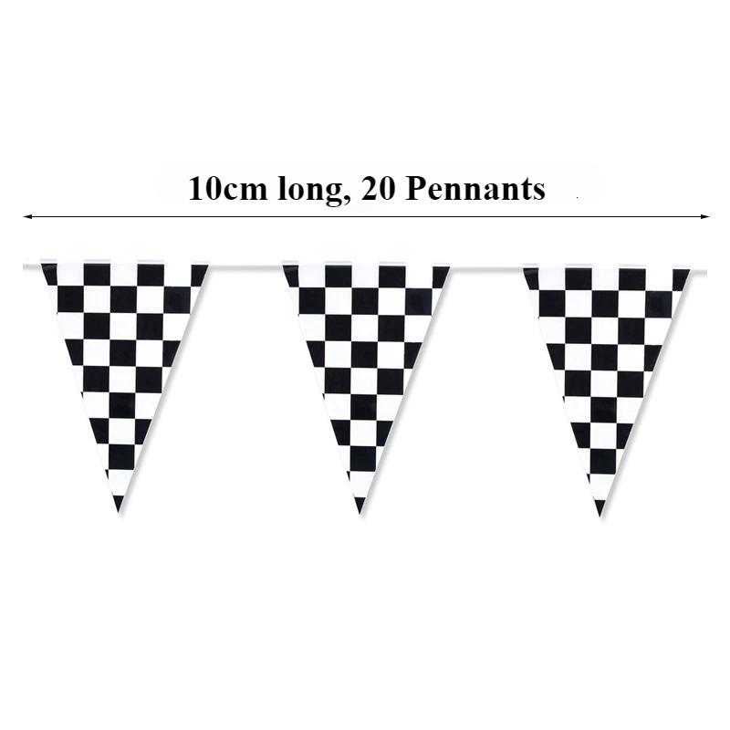 10m Longer Black and White Checkered Flag Theme Party Supplies Race Car Birthday Banner Decoration Birthday Decoration