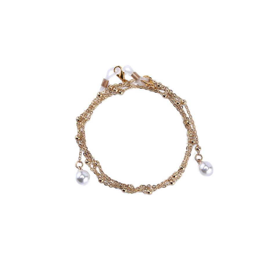Reading Glasses Chain for Women Metal Sunglasses Cords Beaded Eyeglass Lanyard Hold Straps
