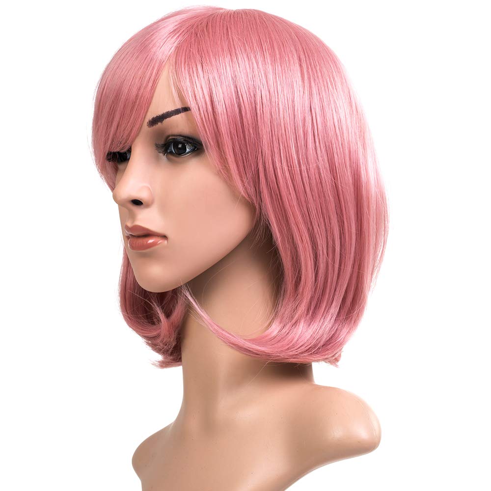 Damen Kurz Gerade Haare Perücken Damen Synthetisch 12 Zoll Anime Cosplay Kostüm Party Perücken Dunkelblau