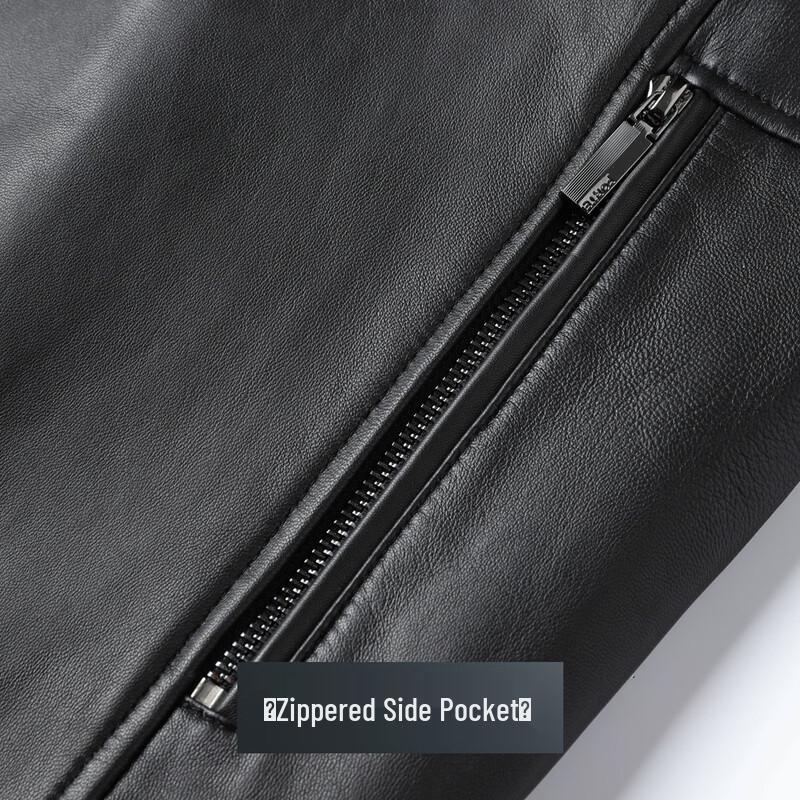 Men's Premium Sheepskin Leather Baseball Collar Jacket