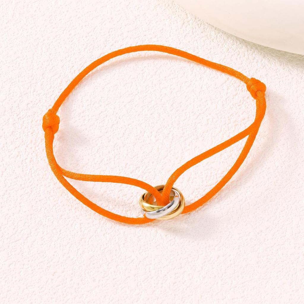 Bracciale Intrecciato Minimalista Regolabile a Tre Anelli - Gioiello di Coppia Trendy di Alta Qualità