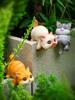 Whimsical Cat Fish Tank Hanging Flower Pot Ornament for Garden Decor