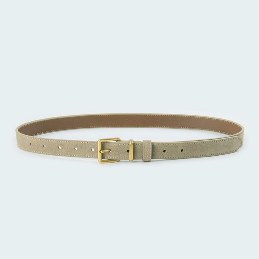 Luxury Design Suede Leather Belt Trendy Pin Buckle Waistband Retro Business Waist Strap  Gifts