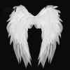 Black Fallen Angel Wings Feather Wing for Women Girls, Soft Organza Costume Accessory Elastic Strap with Headband Photo Booth, Halloween Cosplay
