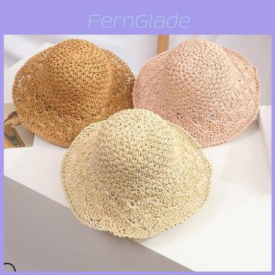 Summer Woven Straw Hat With Wide Brim For Adults And Kids Sun Protection Beach Vacation