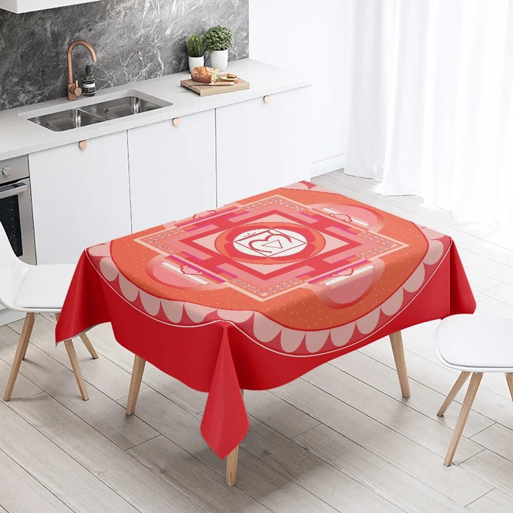 Waterproof Mandala Printed Tablecloth Wedding Party Restaurant Banquet Decoration Rectangle  Kitchen Table