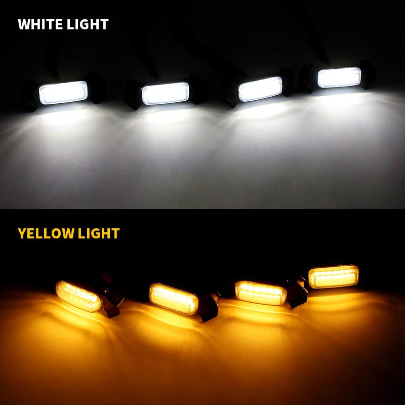 4PCS LED Front Grille Light For Toyota Tacoma PT228-35170 2016-2019 Amber/White Lights Bulbs LED Raptor Grille Lampshade