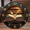 Винтажные круглые бесшумные настенные часы на деревянной основе с книжной тематикой, подходят для гостиной, офиса, кабинета, спальни, домашнего декора