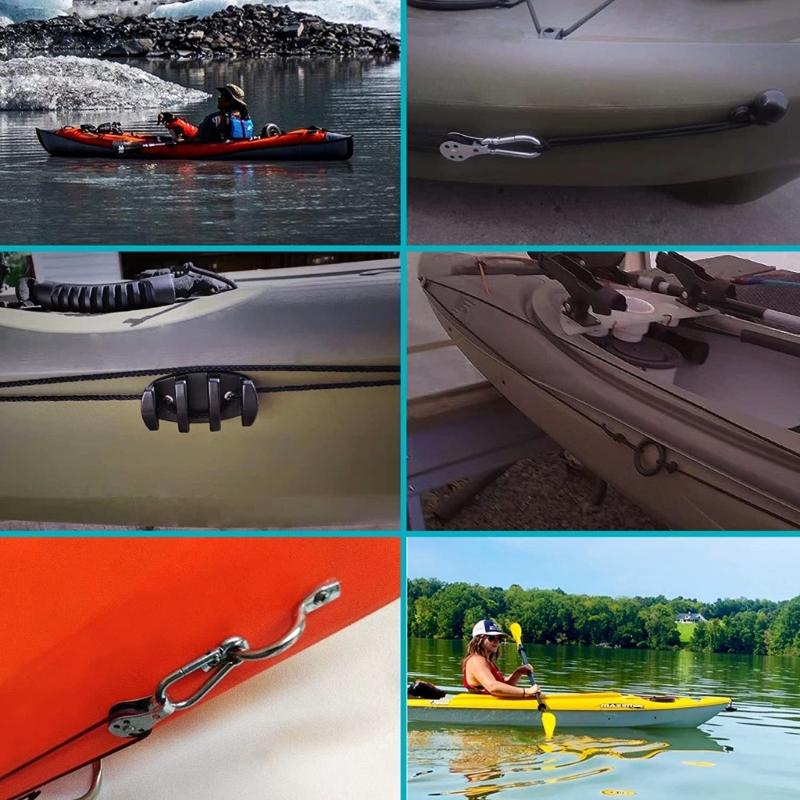 Kayak Canoe Trolley set Eyes Wellnuts Screws Kayak Accessories Zig Cleat Rigging-Ring Pulleys -Boat 30Feet