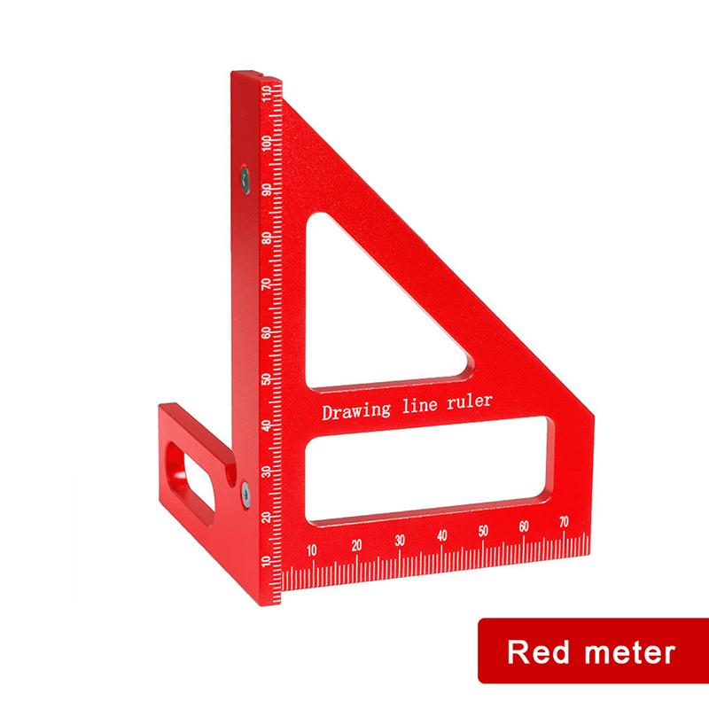 Precision Aluminum Alloy Miter Triangle Ruler 45°/90° Woodworking Square Protractor 3D Multifunctional Measuring Toolsolss