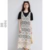 VICTORIA&VERA Layered Crocheted Vest Dress Set