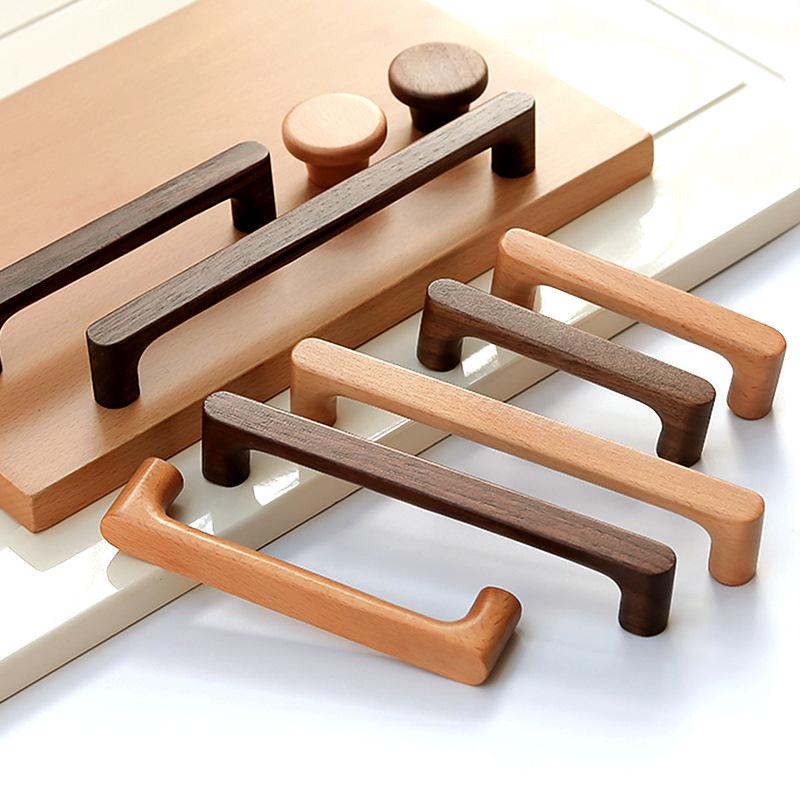 Minimalist Solid Wood Cabinet and Wardrobe Door Handle