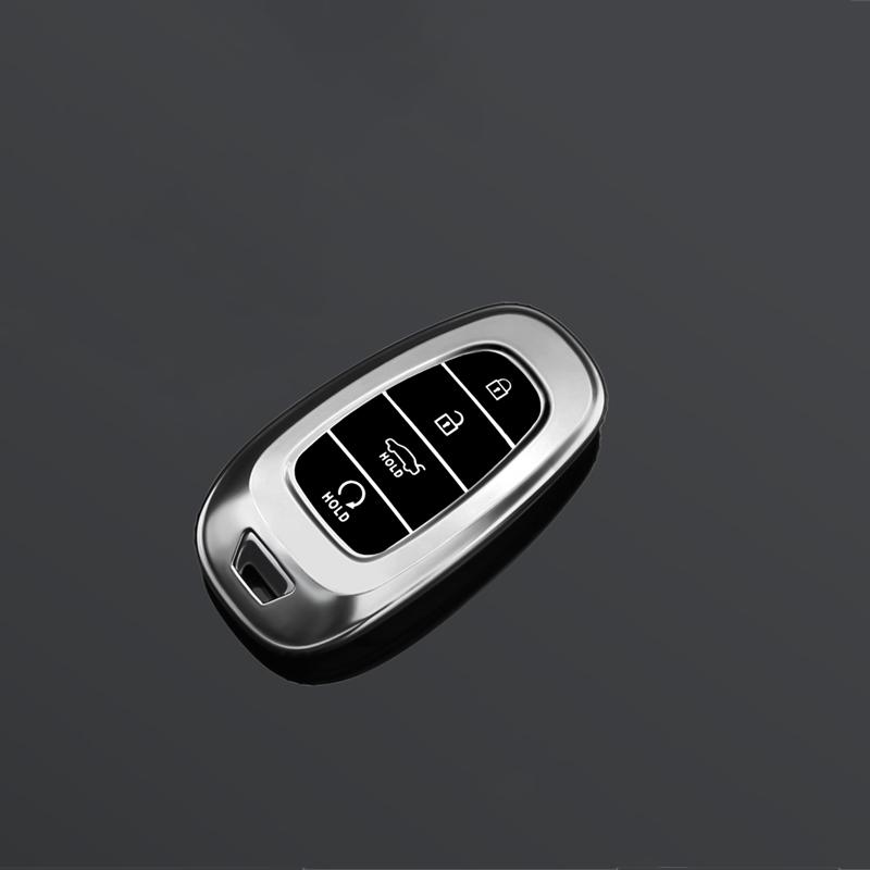 Tpu Car Key Holder Case Cover For Hyundai Tucson Solaris Sonata Hybrid Nexo Nx4 Santafe Dn8 4 Buttons Accessories