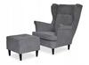 ARI Wing Chair with Footrest Scandinavian Family Furniture Graphite Velour