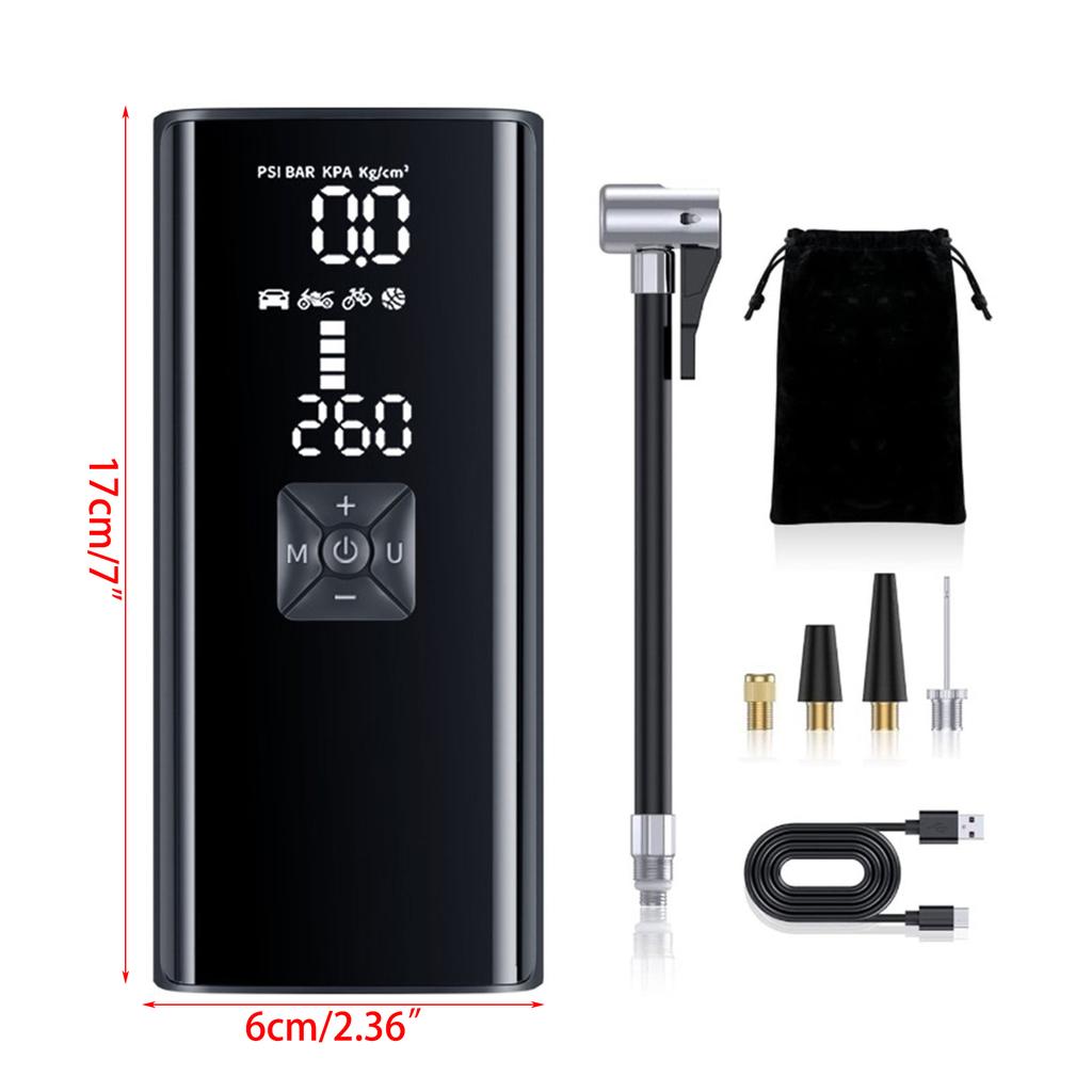 Portable Air Compressor Electric Car Pump Automatic Motorcycle-Tire Inflator Digital Pressure Gauge Detect with LED Lamp