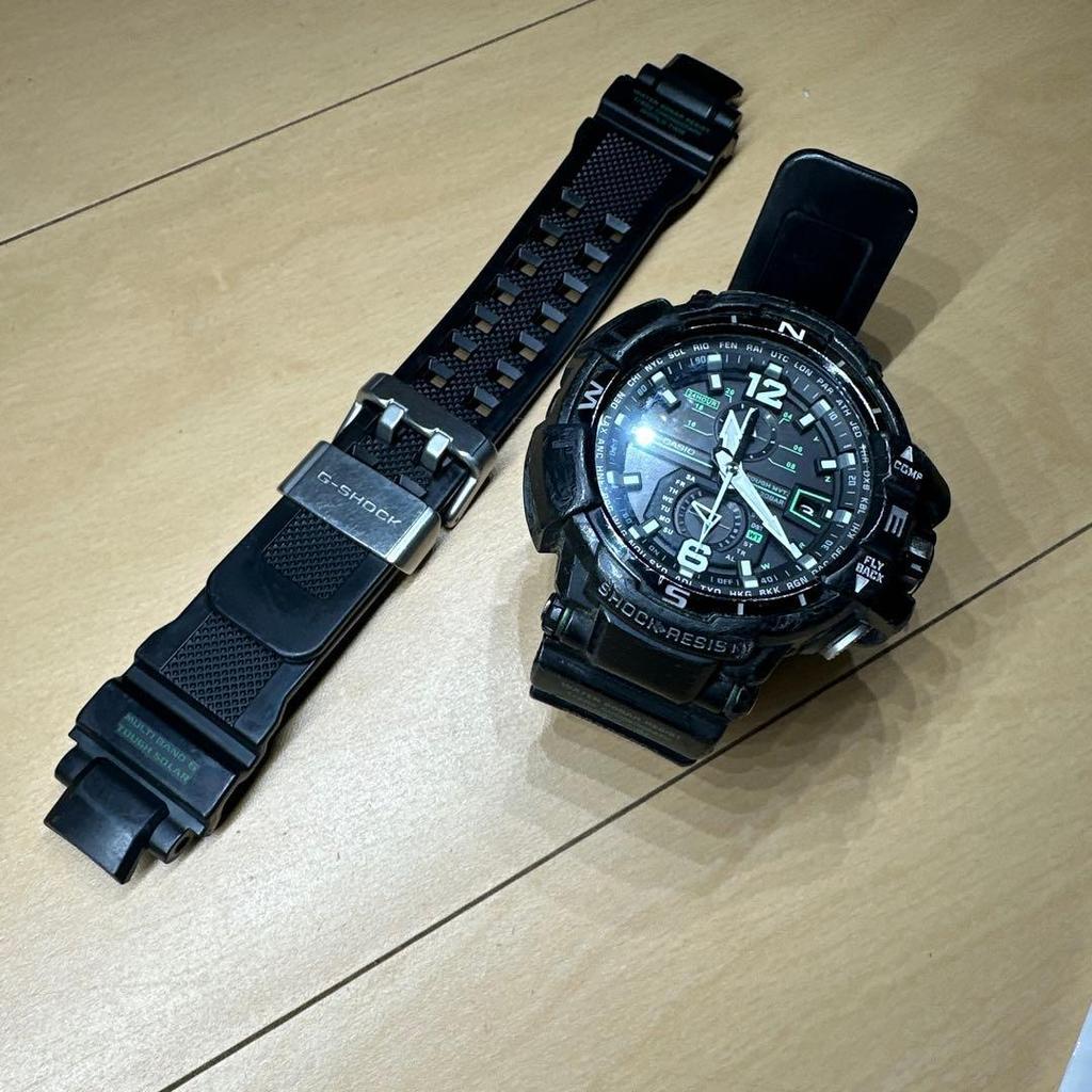 Used CASIO G-SHOCK GW-A1100 Genuine Replacement Rubber Belt Black