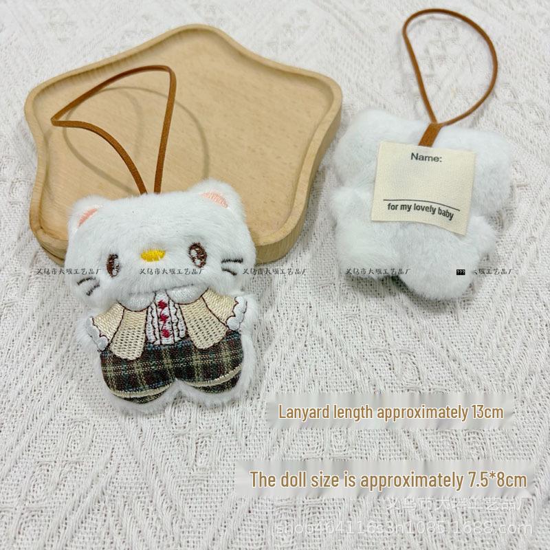 

Adorable Cartoon Cat Plush Keychain Pendant - Creative Gift & Accessory Without Sound