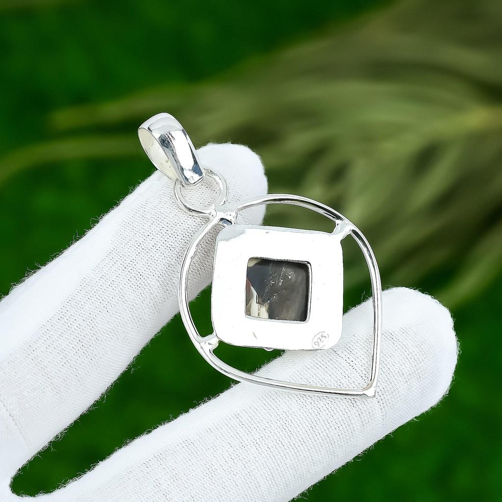 Pietră prețioasă Jasp Lemn Arahide Natural Argint Sterling 925 Pandantiv Pentru Fete