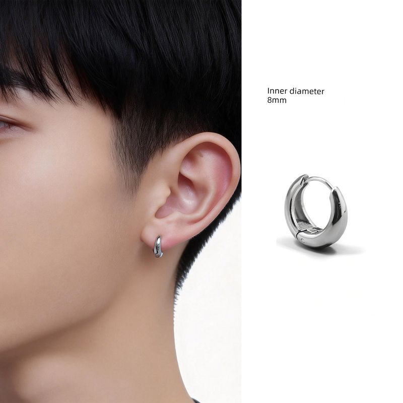 2025 European and American Fashion Men's Earrings Niche Design Light Luxury High-End Earrings for Women Trendy Round Ear Hoops Ear Rings