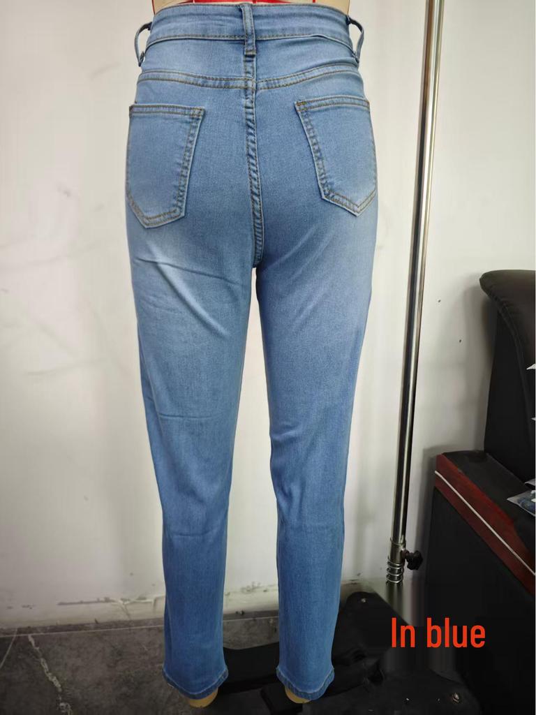 TemuTK Women's Slimming Stretch Jeans - Traceable Cotton Pencil Pants, Popular Sizes Available