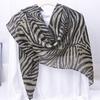 French Old Money Style New Style with Enlarged and Widened Zebra Pattern Silk Scarf for Women, Fashionable and Versatile Thin Office Scarf Shawl