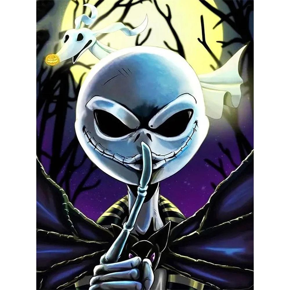 

Disney Diamond Painting The Nightmare Before Christmas Jack Skellington Dark Artwork Diamond Mosaic Cross Stitch, Diamond Inlaid Room Decoration Gift Round 20x30cm