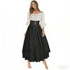 Renaissance Costume Dress With Asymmetric Hem And Puffed Sleeves For Artistic Cosplay And Vintage Events