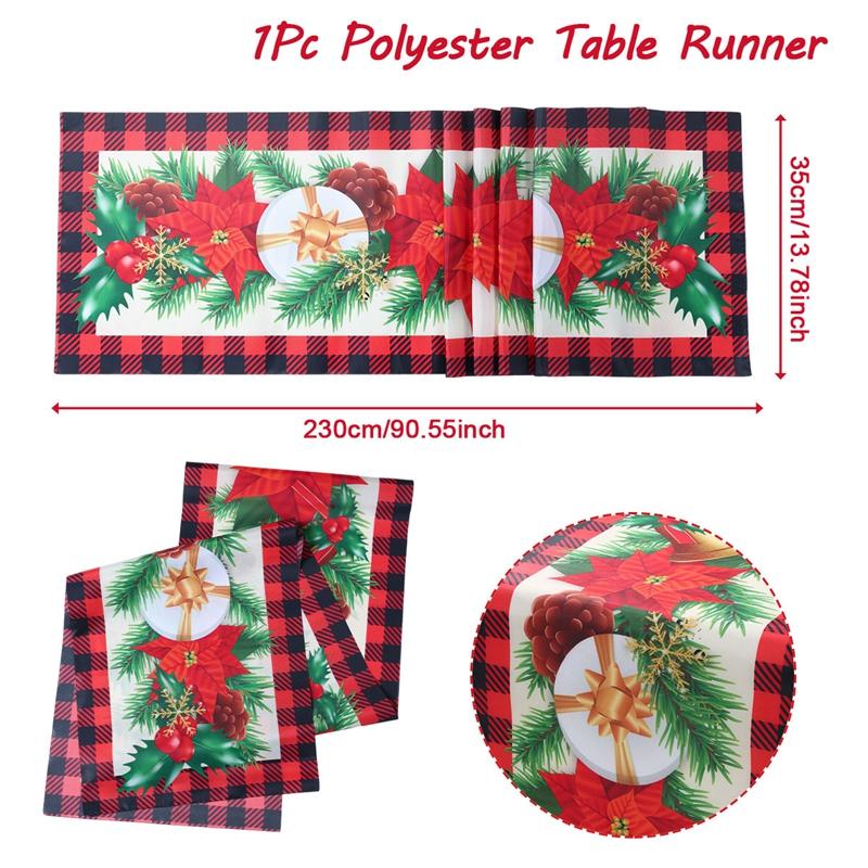 

Рождественская дорожка для стола Веселые рождественские украшения для дома 2024 года дорожка для стола Рождественские украшения Navidad Natal Подарок на Новый год 2025 as picture