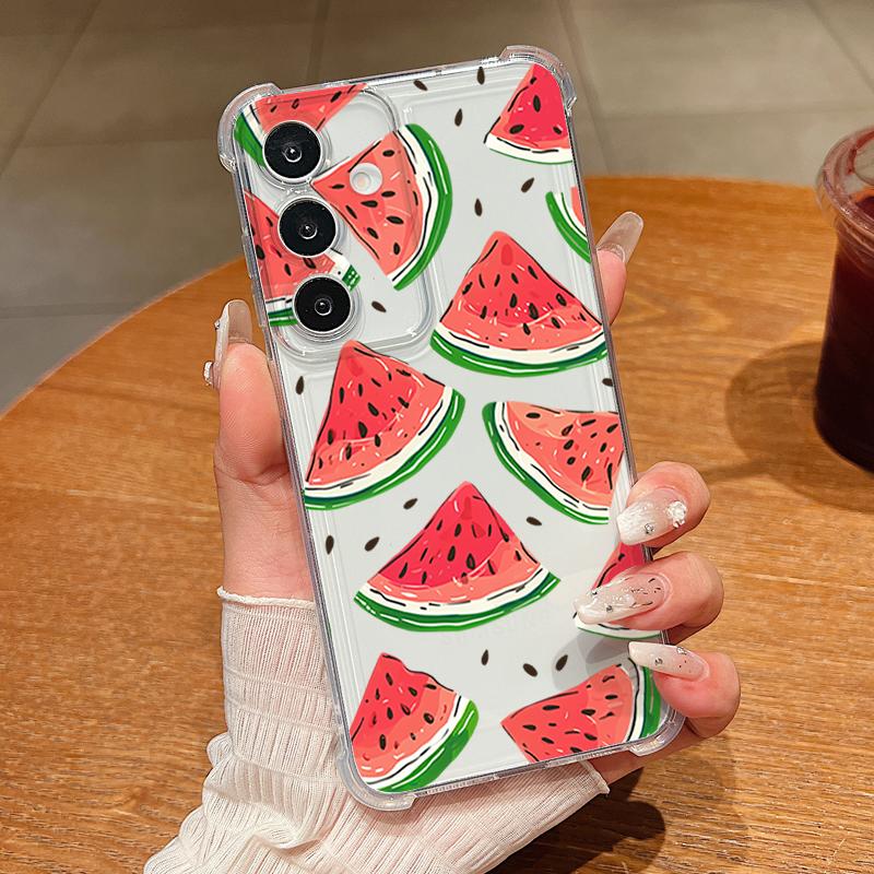 Cartoon Cherry Fruit Pattern Phone Case For Samsung Galaxy S26 S25 S24 S23 Ultra S22 Plus S24 S25 FE Clear Shockproof Soft Cover